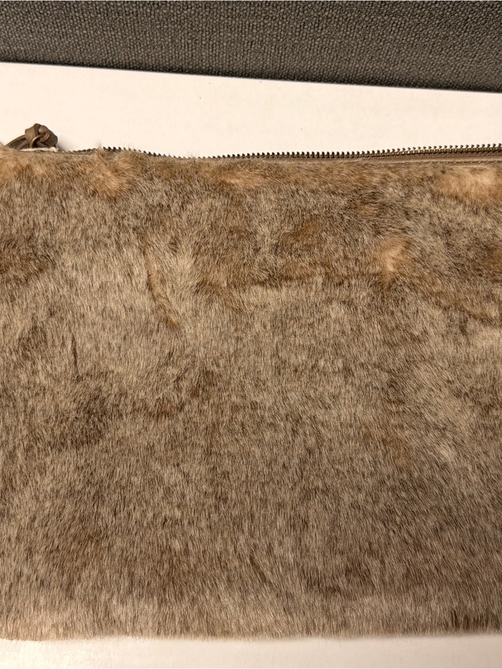 Restoration Hardware Faux Fur Tablet Sleeve in Light Brown